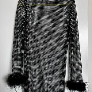 12th Tribe Black Mesh Top